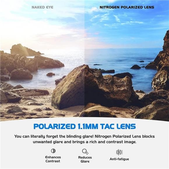 Polarized Wrap Around Sport Sunglasses for Men Women UV400 Sports Sun Glasses - Picture 4 of 6